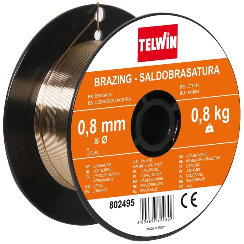 Telwin 802495 Bobina Filo Brasatura Cu/Si3 D. 0.8