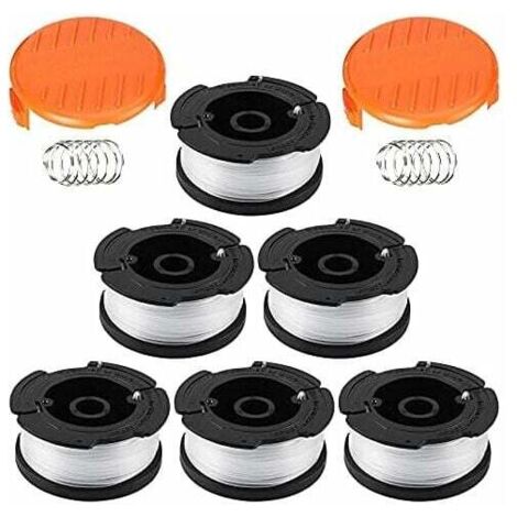Bobina di ricambio Ulisem per decespugliatore ad alimentazione automatica Black+Decker AF-100 (6/8 bobine, 2 cappucci, 2 molle) (6 pezzi)