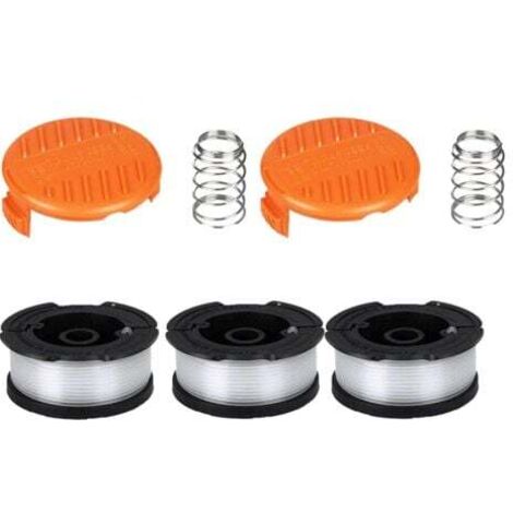 Bobina per decespugliatore Black & Decker, bobina per decespugliatore da 0,2 cm (3 fili per decespugliatore, 2 cappucci, 2 molle)