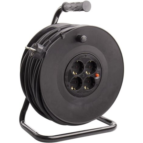 Bobina Prolunga Cavo 40m 3x1,5mm con Sistema Anti-Twist  Nero