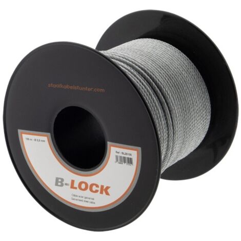 Bobine 150m de cable acier galva D2,5 mm Charge 70Kg Gripple