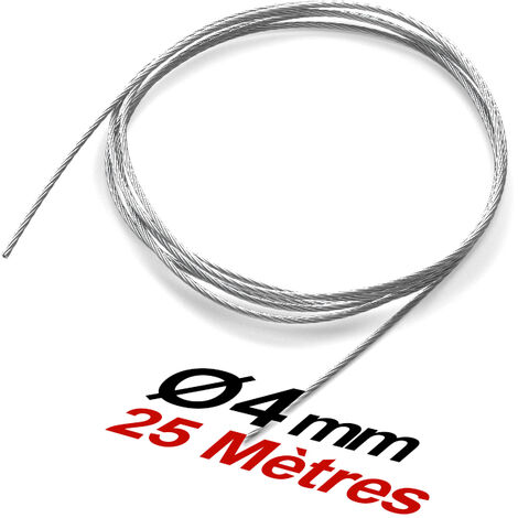 Câble inox 4mm 3M serti 1 coté + 1 tendeur droit : : Commerce,  Industrie et Science