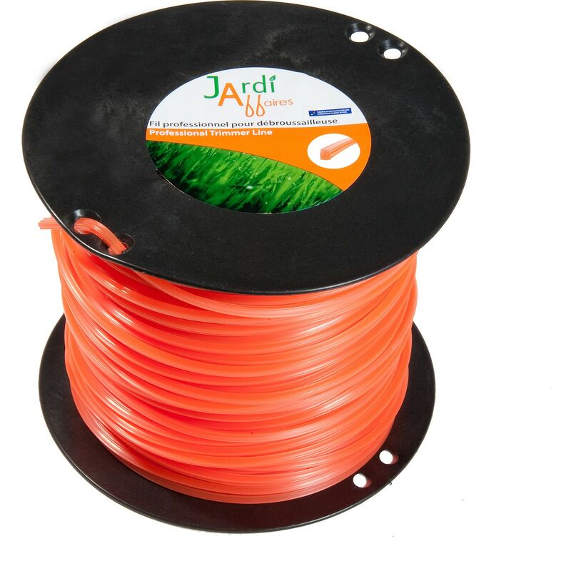 Jardiaffaires - Bobine de fil professionnel pour débroussailleuse carré 4mmx130mètres