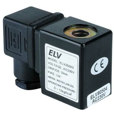 Bobine AC 220V pour vannes ELV – Tension 230V – Puissance 22 VA – Diamètre 14,5 mm – Hauteur 42 mm