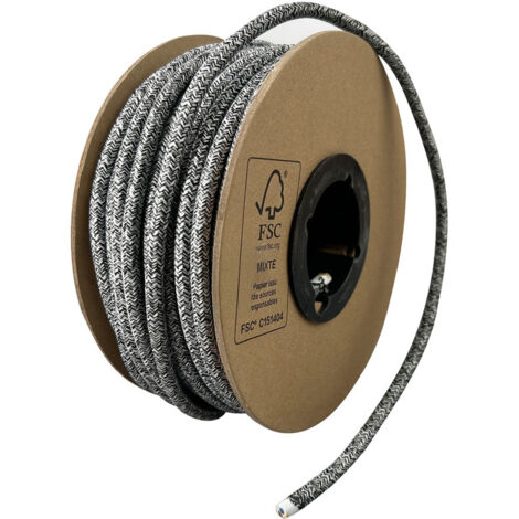 Bobine câble électrique gris chiné, long. 25m, diam. 6.2mm  - Tibelec