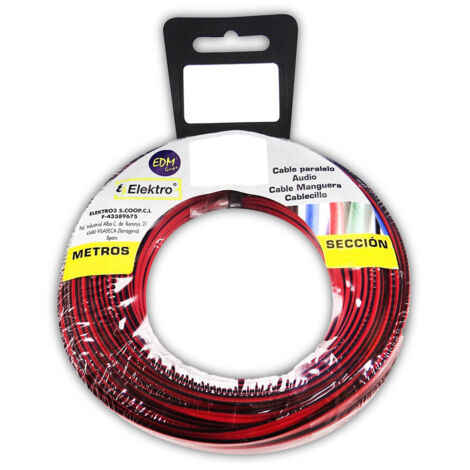 Bobine Câble Parallel 2x1,5mm Noir/rouge 20m (audio)