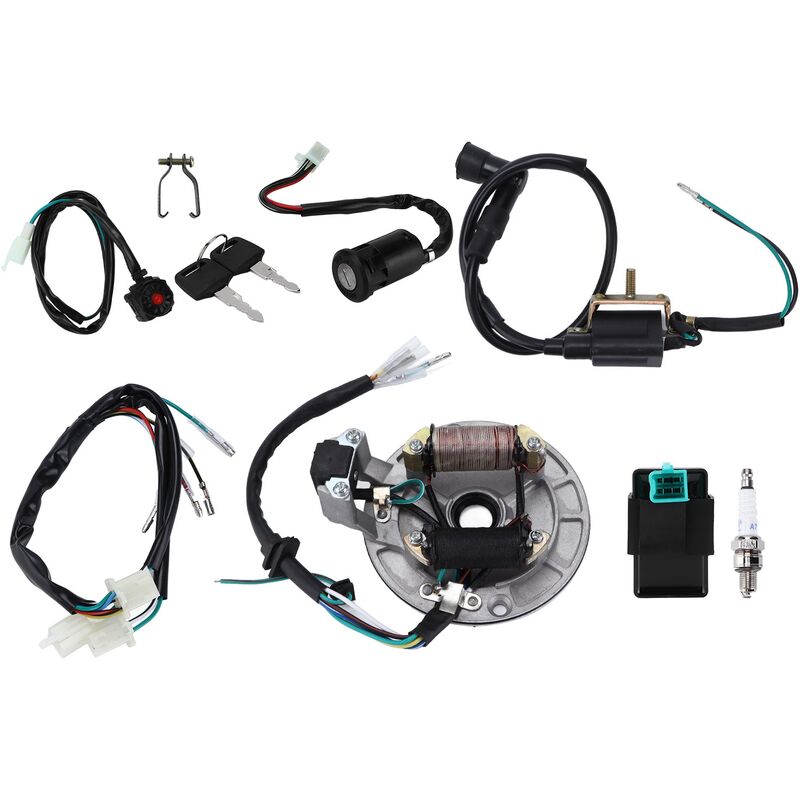 Jeffergarden - Bobine d'allumage cdi Faisceau de fils de bougie Kit de stator magnéto pour 50 cc - 140 cc Kick Start Dirt Pit Bike atv