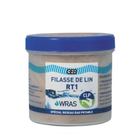 Bobine de 200g de filasse de lin RT1 pour étanchéité des réseaux sanitaires - Certifié au contact eau potable - GEB