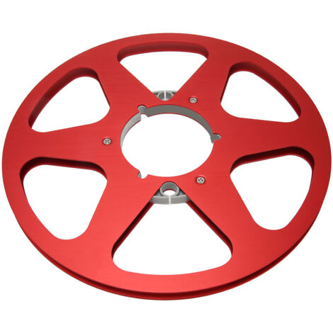 Bobine de bande magnétique vide 1/4 10 pouces en alliage d'aluminium, 6 trous anti-vent, pour enregistrement sonore, couleur rouge