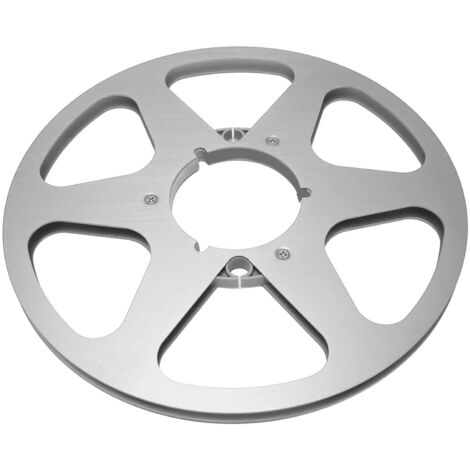Bobine de bande magnétique vide 1/4 pouce 10 pouces en alliage d'aluminium, 6 trous anti-vent, pour enregistrement audio, couleur argentée