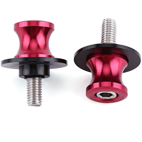 Bobine de bras oscillant, 2PCS 6/8 / 10mm moto CNC arrière Stand arrière glissières de bobine de bras oscillant Stand bobines de bras oscillant(6mm -rouge)