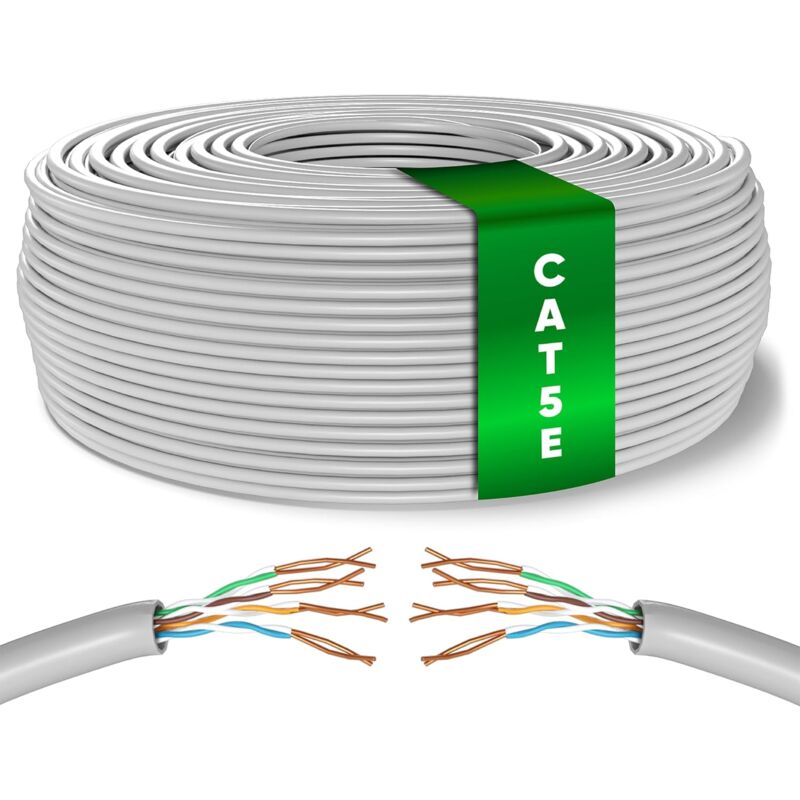 Housecurity - bobine de câble réseau 305 mètres ethernet utp cat 5E 4X2 awg 24 lan RJ45