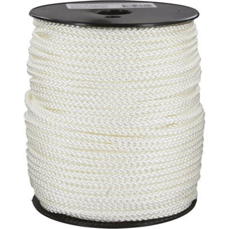 Drisse polyamide tressé blanc Corderies Tournonaises - Longueur 150 m - Diamètre 5 mm