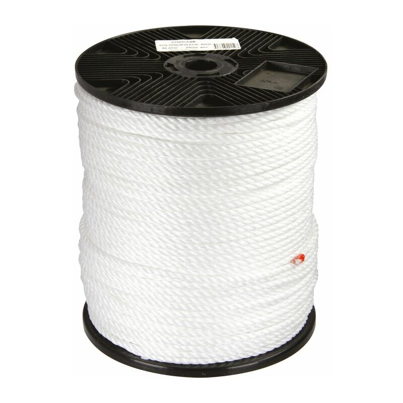 Cordage polypropylène Corderies Tournonaises - 3 torons - Longueur 250 m - Diamètre 6 mm