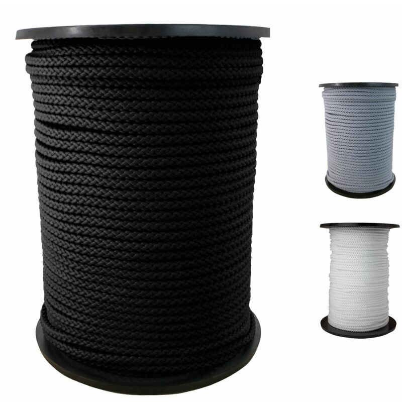 Bobine de corde tressée 4 mm x 100 m - Noir Linxor