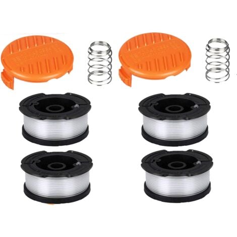 SEENLIN Bobine de coupe-bordure Black & Decker, bobine de coupe-bordure de 0,2 cm (4 fils de coupe-bordure, 2 capuchons, 2 ressorts)