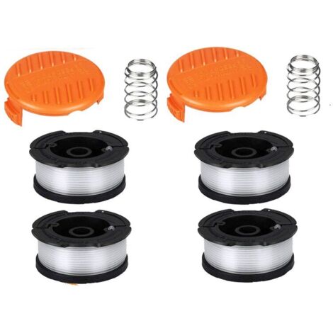 Bobine de coupe-bordure Black & Decker, bobine de coupe-bordure de 0,2 cm (4 fils de coupe-bordure, 2 capuchons, 2 ressorts)