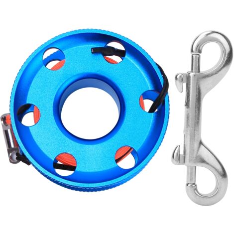 Bobine de doigt en acier inoxydable bleu pour plongée sous-marine avec ligne orange fluorescente accessoire de snorkeling 30M