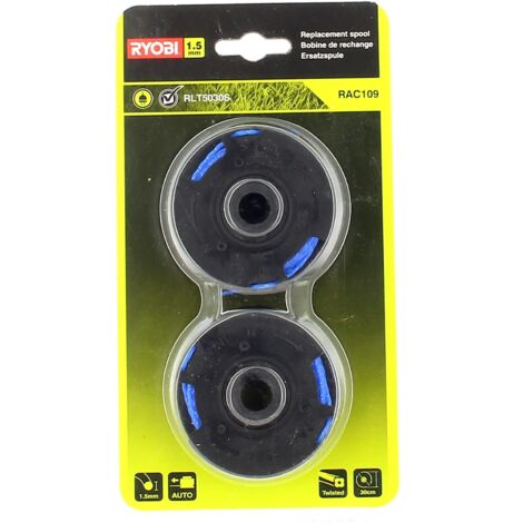 Bobine de fil 1,5 mm pour coupe-bordure – Lot de 2 – Compatible avec modèles Ryobi RLT5030S – Coupe nette et durable - 5132002645