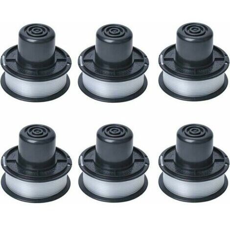 Bobine de fil A6226 compatible avec les tondeuses à gazon automatiques Black & Decker GL250 / GL310 / GL360 / GL360SB. 6 m de fil inclus. Lot de 6 bobines.