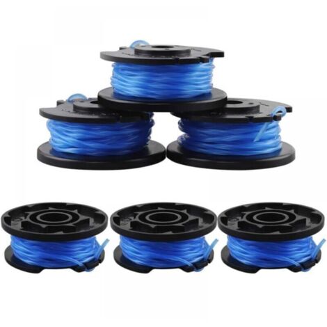 Bobine de fil de rechange 6 pièces pour coupe-herbe Ryobi avec capuchon de coupe Bobine de rechange Compatible avec Ryobi One + AC14RL3A-18V 24V 40V jeu de bobines de ligne de coupe de rechange