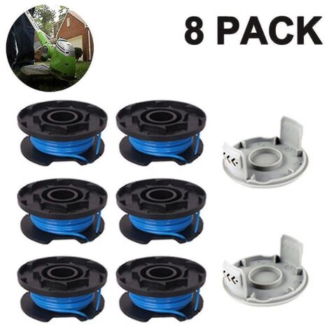 Bobine de fil de rechange pour coupe-bordures avec 2 capuchons inclus. Compatible avec les coupe-bordures sans fil Ryobi One+ AC14RL3A 18 V, 24 V et 40 V.
