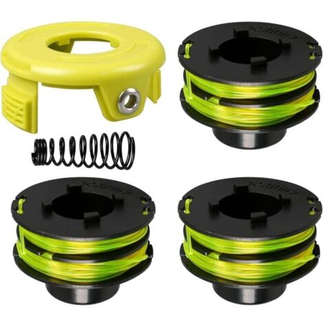 Bobine de fil de rechange pour débroussailleuse Ryobi RAC118 RLT3525S, 1,2 mm x 8,4 m avec couvercle et ressort (3+1+1)