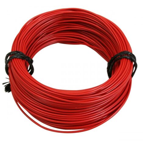 Bobine de fil électrique rouge multibrin 12/10 1.00mm² x 50m
