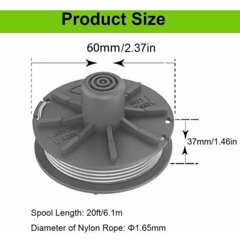 Bobine de fil Gardena 5307-20, 3 bobines de rechange 6m nylon pour coupe-bordures