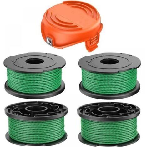Bobine de fil pour Black et Decker GL7033 GL8033 GL9035 A6486 débroussailleuse sans fil 2,0 mm 6,1 m, Bobine de fil rechange Coupe Bordure pour Black and Decker A6486 (4 + 1pcs)