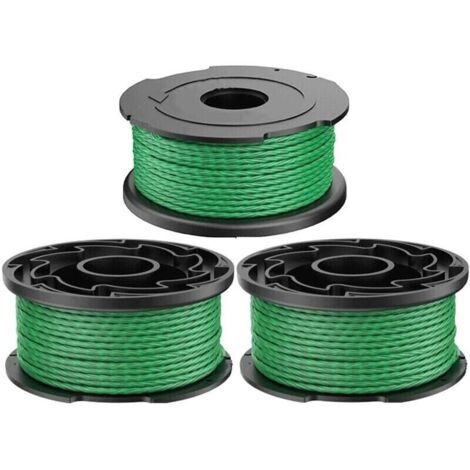 Bobine de fil pour coupe-bordures sans fil Black & Decker A6486 GL7033 GL8033 GL9035 2,0 mm 6,1 m. Bobine de fil de rechange pour Black & Decker A6486 (lot de 3).