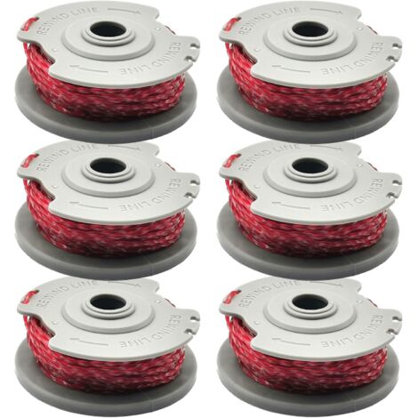 Bobine de fil pour débroussailleuse Gardena 5306-20, 9,2 m x 1,65 mm, bobine de rechange pour débroussailleuse Gardena Turbo Trimmer SmallCut 300, Gardena Turbo Trimmer Art 8844 et Art 8845 (6 pièces)