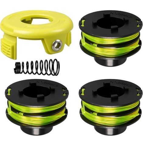 Bobine de fil pour débroussailleuse Ryobi RAC118 RLT3525S, 1,2 mm x 8,4 m Bobine de fil de remplacement pour débroussailleuse et coupe-bordures avec couvercle et ressort (3+1+1)