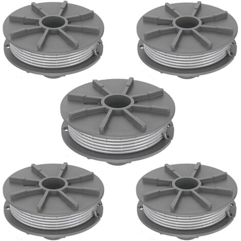 Bobine de fil pour Gardena 5307-20 débroussailleuse 1,65 mm 6,1 m, Bobine de fil rechange Coupe Bordure pour Gardena 5307 Easycut 400 Art.8846, ComfortCut450 Art.8847, PowerCut Art.8848 (5pcs)