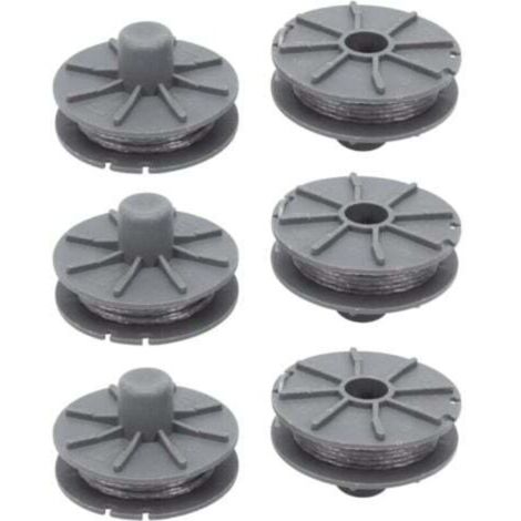 Bobine de fil pour Gardena 5307-20 débroussailleuse 1,65 mm 6,1 m, Bobine de fil rechange Coupe Bordure pour Gardena 5307 Easycut 400 Art.8846, ComfortCut450 Art.8847, PowerCut Art.8848 (6pcs)