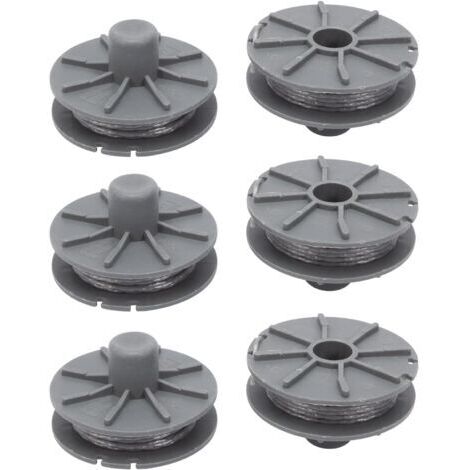 Bobine de fil pour Gardena 5307-20 débroussailleuse 1,65 mm 6,1 m, Bobine de fil rechange Coupe Bordure pour Gardena 5307 Easycut 400 Art.8846, ComfortCut450 Art.8847, PowerCut Art.8848 (6pcs)