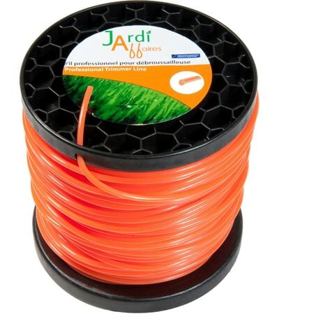 Lot de 3 bobines de fil à tête double avec astucieuse tête de fil en nylon et coupe-herbe Orange 