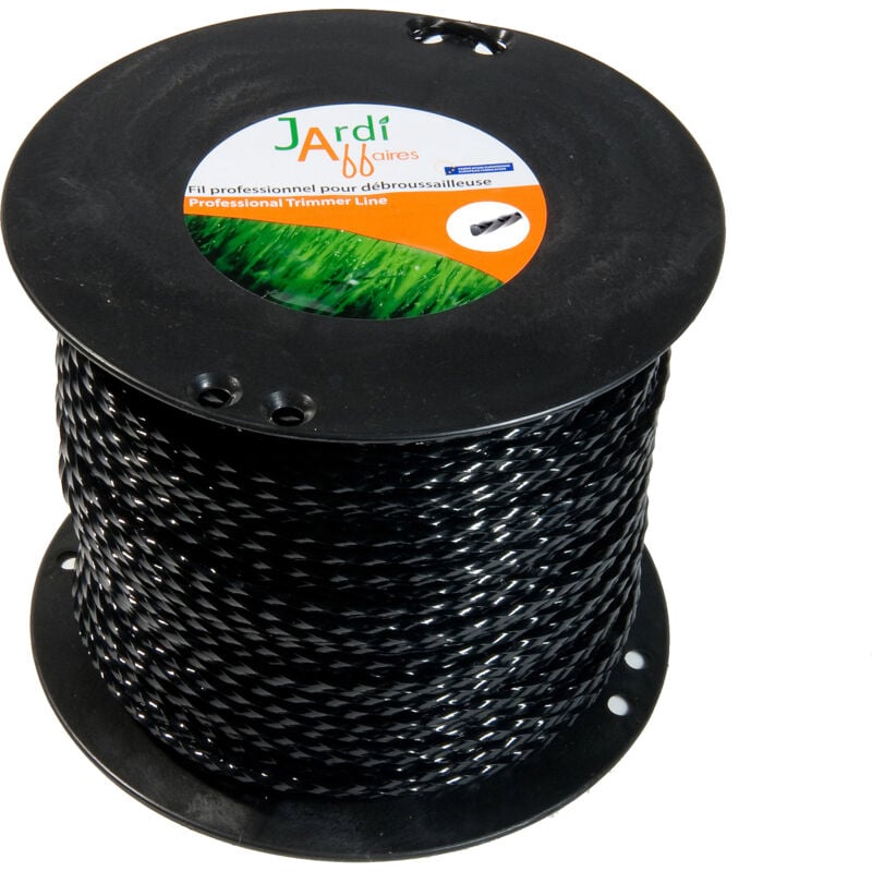 Bobine de fil professionnel Torsade pour débroussailleuse 2,4mm x 494 mètres