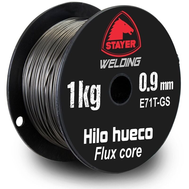 STAYER Bobine de fil creux tubulaire E71T-GS 1kg Ø0,9mm pour matériel de soudage MIG-MAG