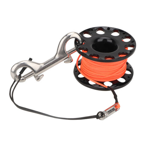 Bobine de plongée sous-marine robuste 30 mètres - 4 couleurs - Accessoire pour plongeur en plastique durable (Noir)