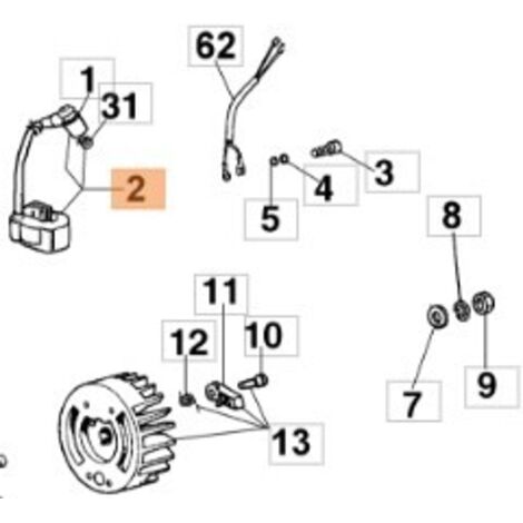 Bobine de pompe à moteur modèles SC150 SC180 SC23 301000379R OLEOMAC