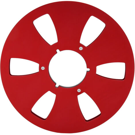 Bobine de prise de son 1/4 pouce 10 pouces vide en alliage d'aluminium 6 trous pour machine universelle rouge