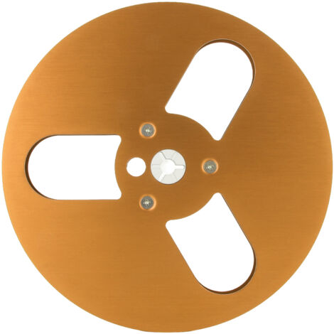 Bobine de Prise de Son en Alliage d'Aluminium 1/4 Pouce 7 Pouces, 3 Trou Ouvert pour Enregistrement, Réel Vide Résistant au Vent Compatible NAB Or