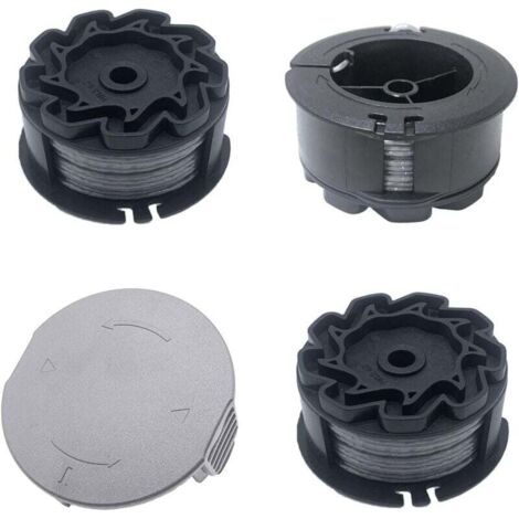 Bobine de rechange F016800570 φ1.6 mm x 6 m pour débroussailleuses Bosch Universal GrassCut 18 18-26 18-260 avec bobine de rechange F016800570(3 Bobines de fil+1 Couvercle de Bobine)