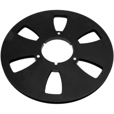 Bobine de Rembobinage Vide 1/4 10,5 Pouces 6 Trous en Alliage d'Aluminium pour Machine à Ouverture Universelle Pièce pour Bande Sonore Noir