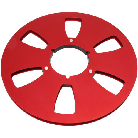 Bobine de Rembobinage Vide 1/4 10,5 Pouces 6 Trous en Alliage d'Aluminium pour Machine à Ruban Sonore Universelle Rouge