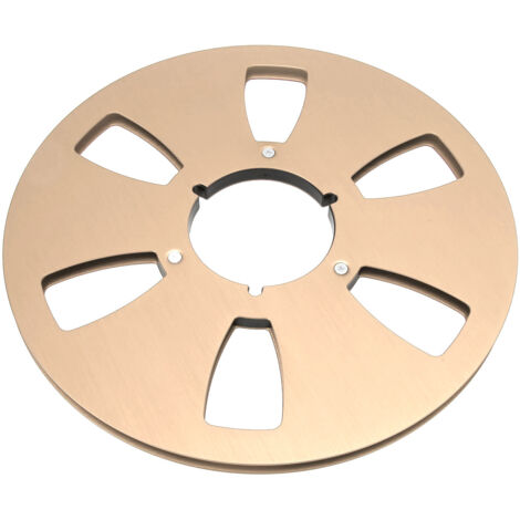 Bobine de Rembobinage Vide 1/4 10,5 Pouces Alliage d'Aluminium 6 Trous Pièce Machine Universelle pour Bande Sonore Dorée