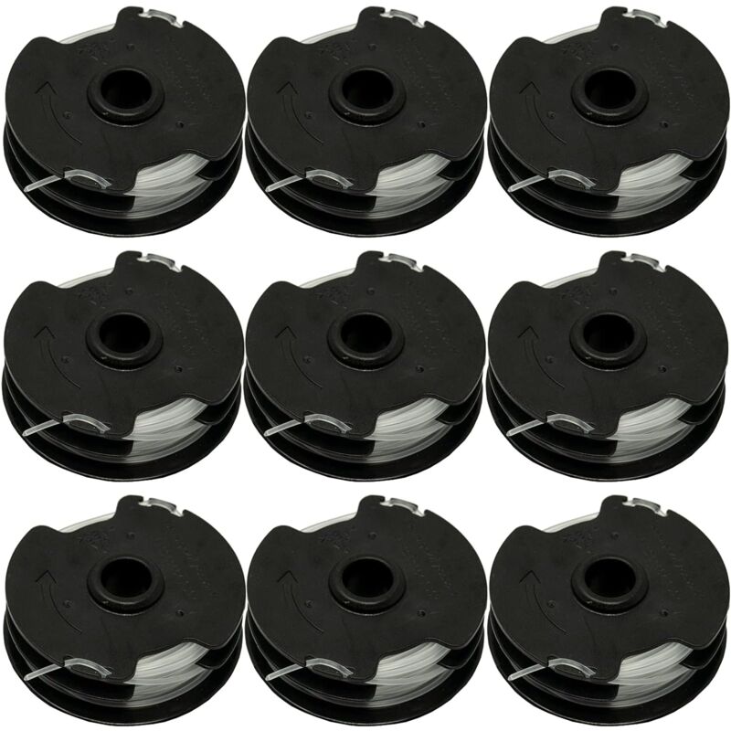 -Bobine de remplacement de 9 pièces pour débroussailleuse sans fil Parkside PRTA 20 Li C3 IAN351753