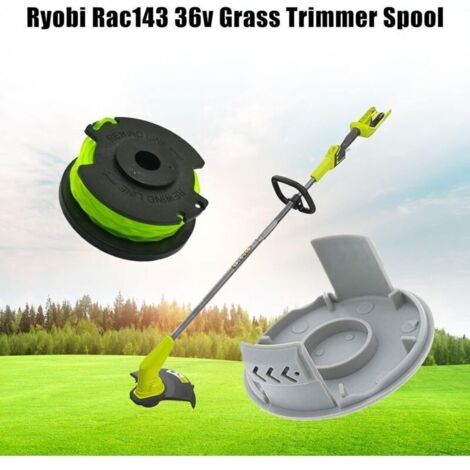 Bobine de remplacement pour brosse Ryobi RAC142 36V. accessoire pour tondeuse. bobine de remplacement pour tondeuse. pour brosses radio RLT36B33 et RY36LT33A-0 (6 bobines + 1 capuchon)