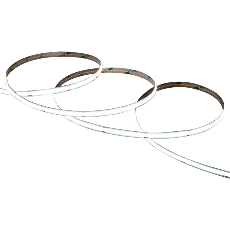 Bobine Ruban led cob 24V dc 312 LED/m 20m IP20 Largeur 8mm Coupe tous les 10cm 5000K Blanc froid